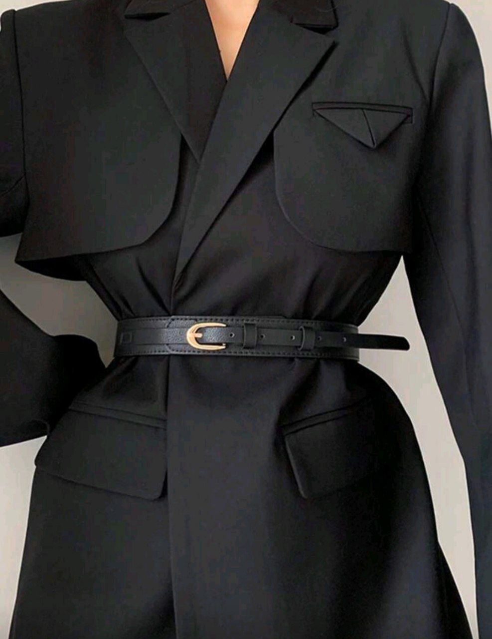 Women’s Slim Waist Belt – Elegant Decorative Design (Black & Brown)