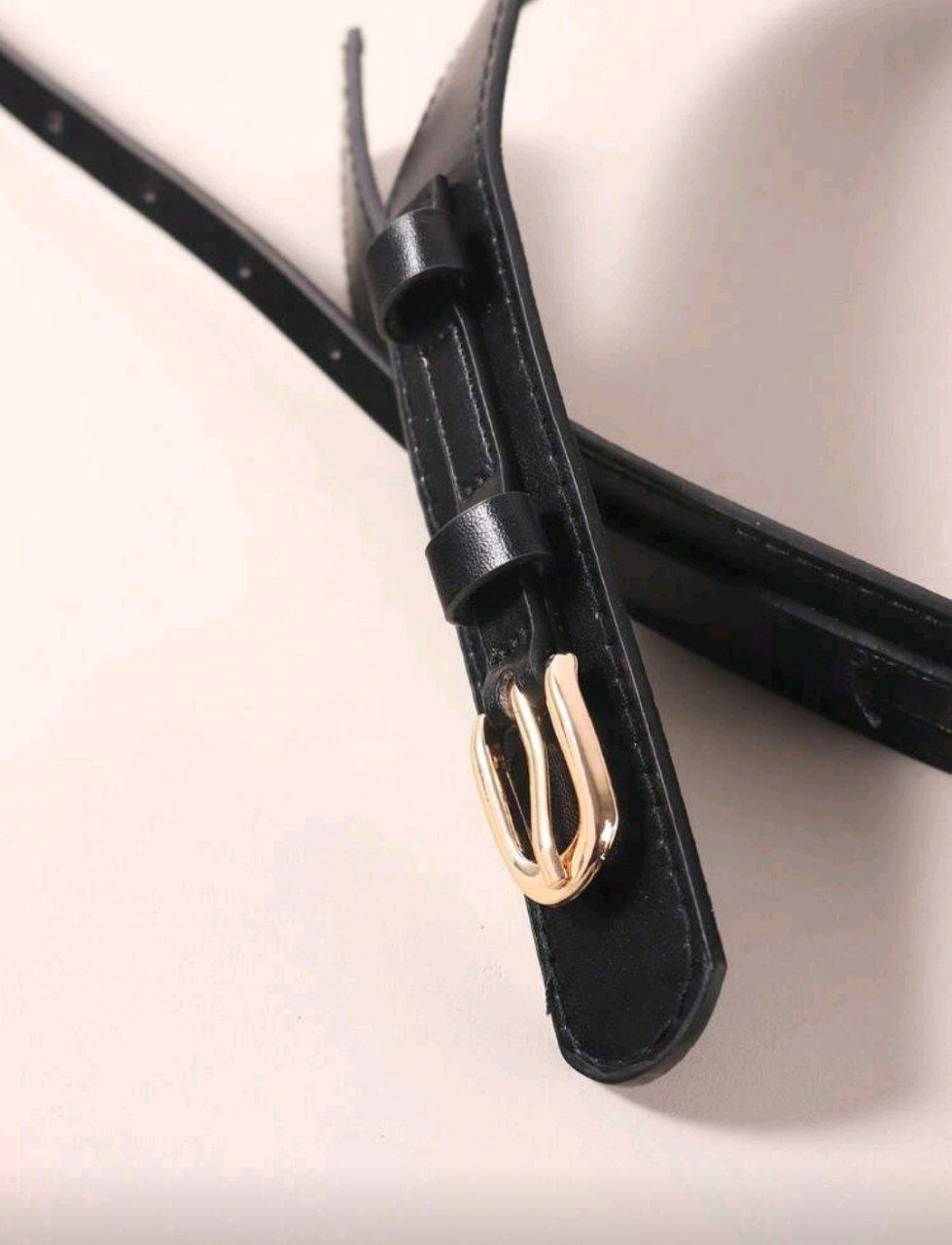 Women’s Slim Waist Belt – Elegant Decorative Design (Black & Brown)