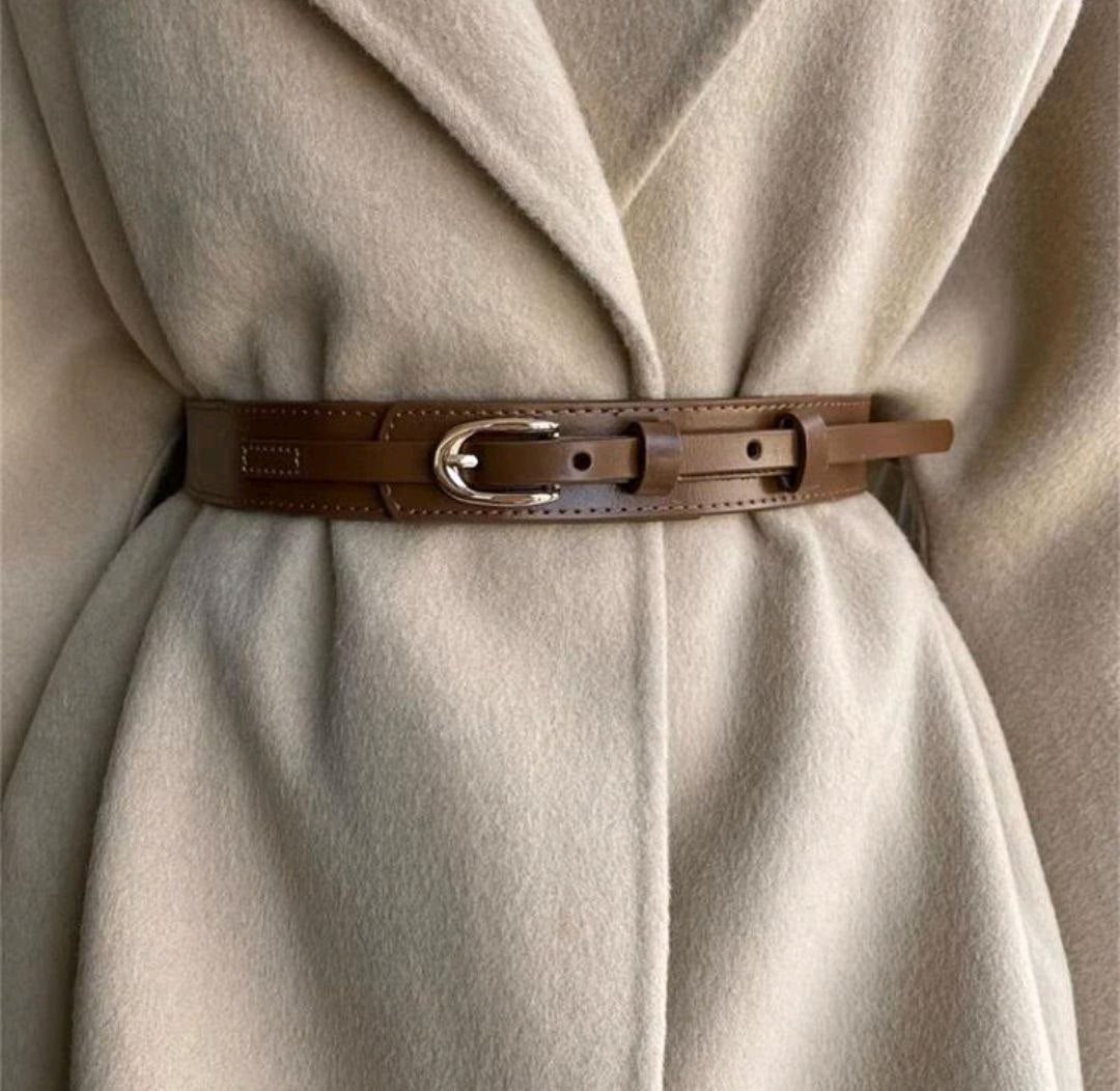 Women’s Slim Waist Belt – Elegant Decorative Design (Black & Brown)