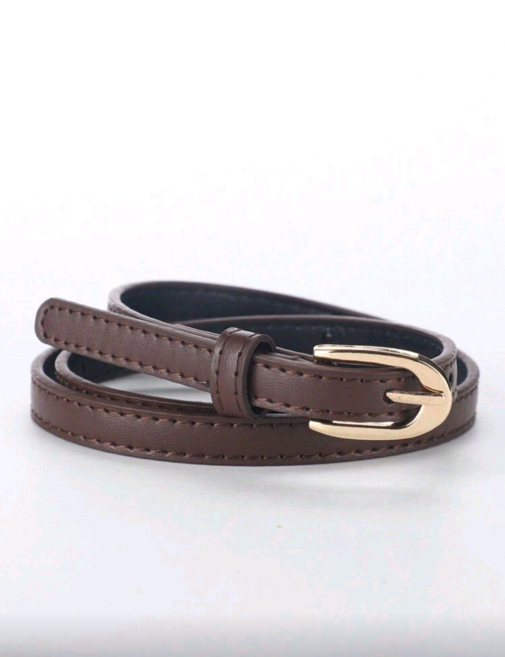 Women’s 2-in-1 Chic Belt – Metal Buckle (Brown & Black)