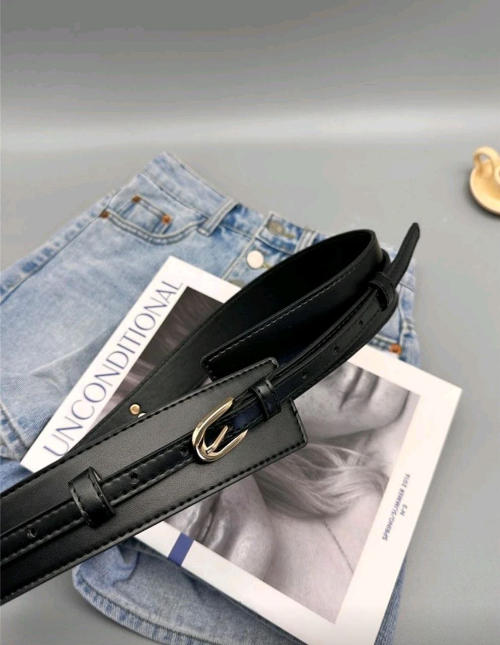 Women’s 2-in-1 Chic Belt – Metal Buckle (Brown & Black)