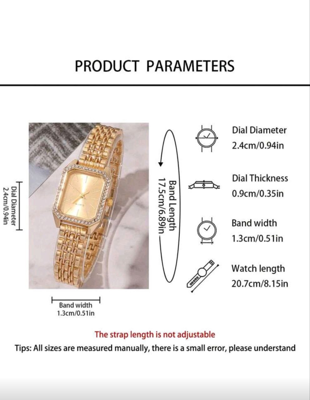 Vintage Square Dial Quartz Watch for Women – Roman Numerals