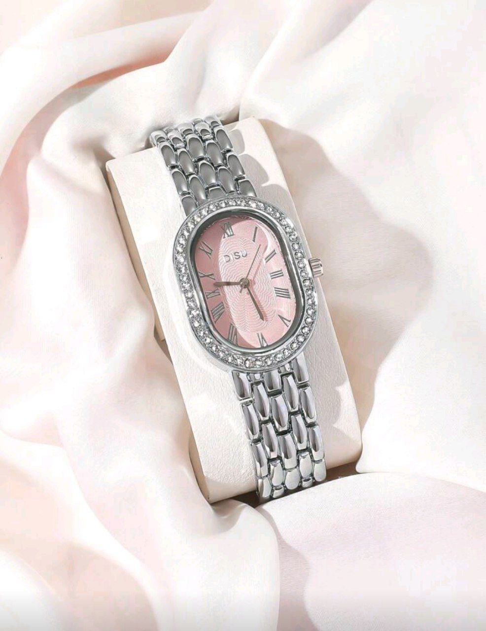 Oval Dial Two-Tone Stainless Steel Quartz Watch for Women – Classic Business Style