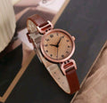 Vintage Casual Women’s Leather Strap Watch – Round Dial – Black & Brown