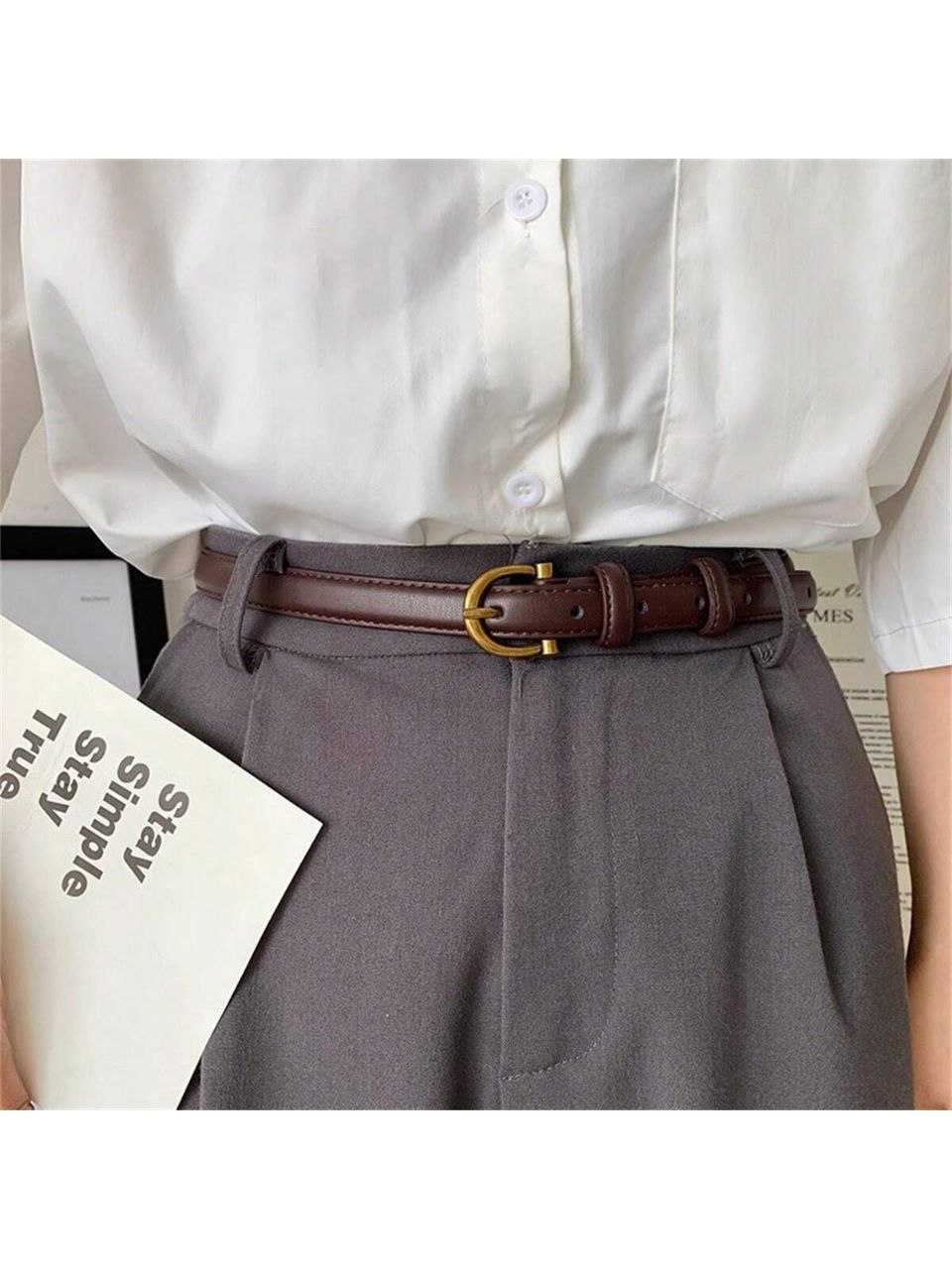 Women’s Simple INS Style Thin Belt – Retro Fashion Jeans & Dress Belt
