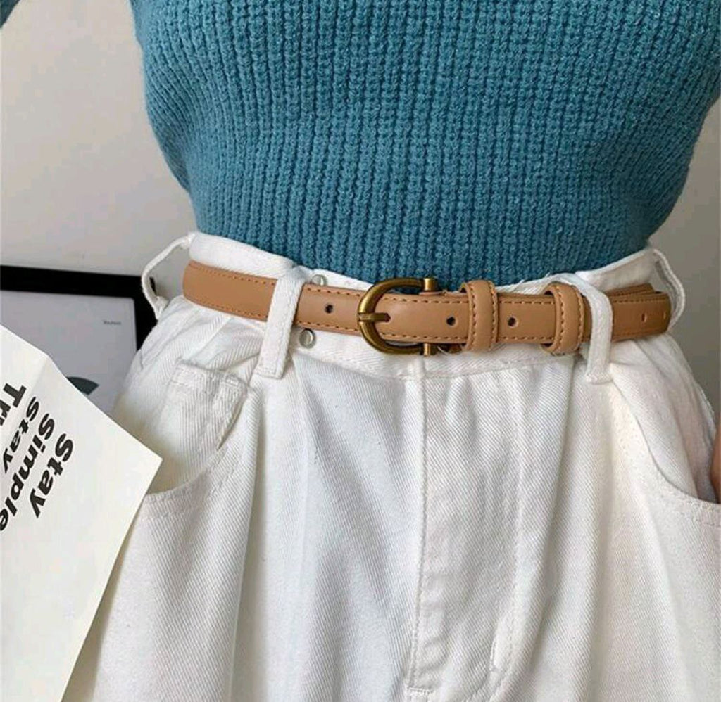 Women’s Simple INS Style Thin Belt – Retro Fashion Jeans & Dress Belt
