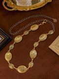 Women’s Vintage Bohemian Waist Chain – Gold Metal Floral (Distressed & Versatile)