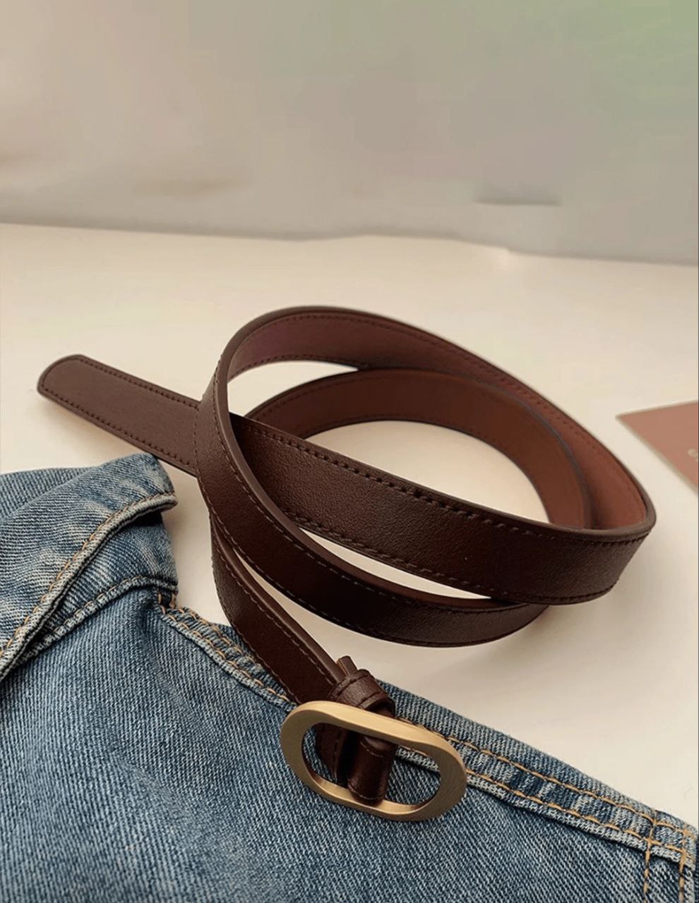 Korean Style No-Hole Belt – Simple & Versatile Decorative Design