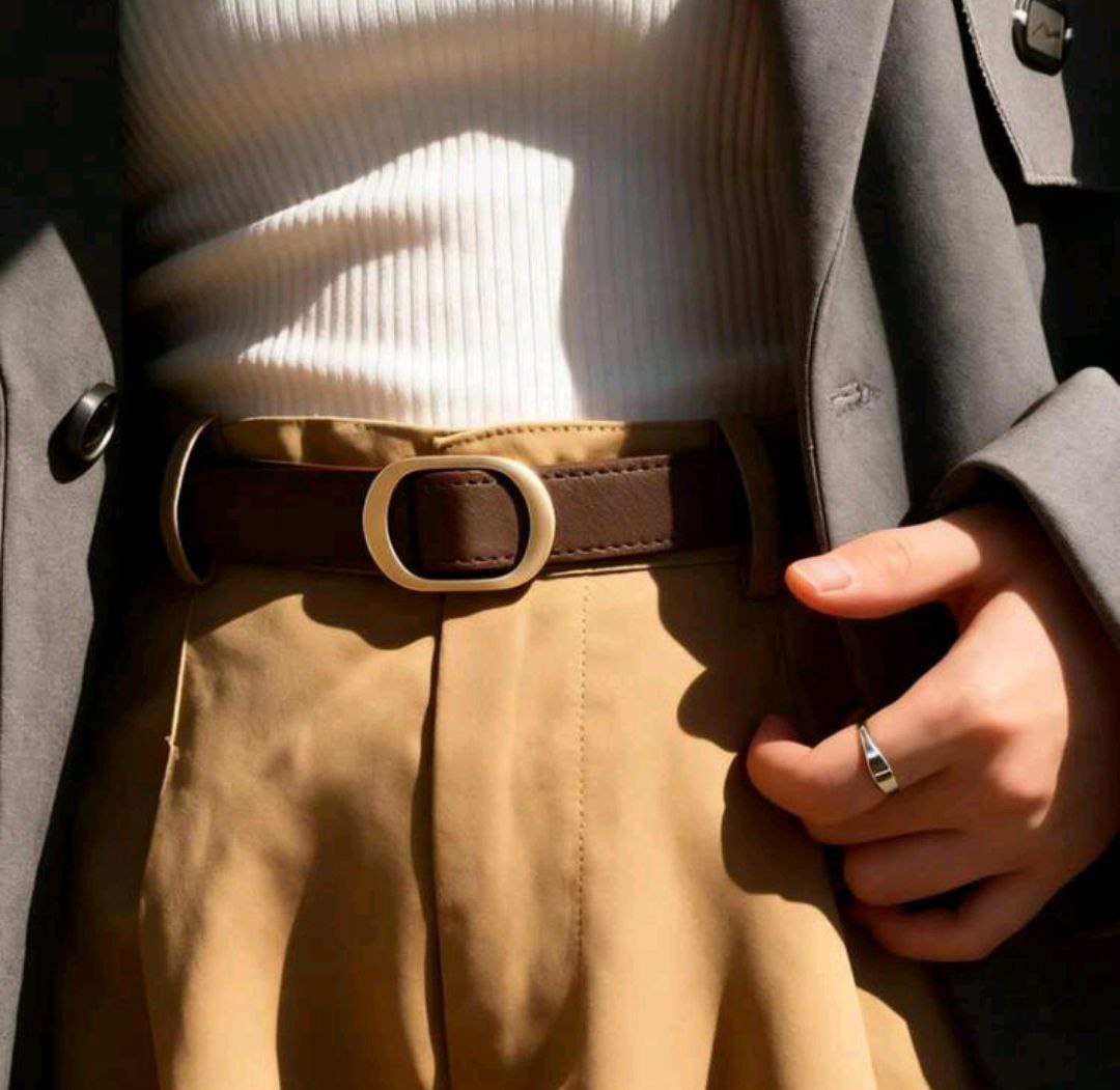 Korean Style No-Hole Belt – Simple & Versatile Decorative Design