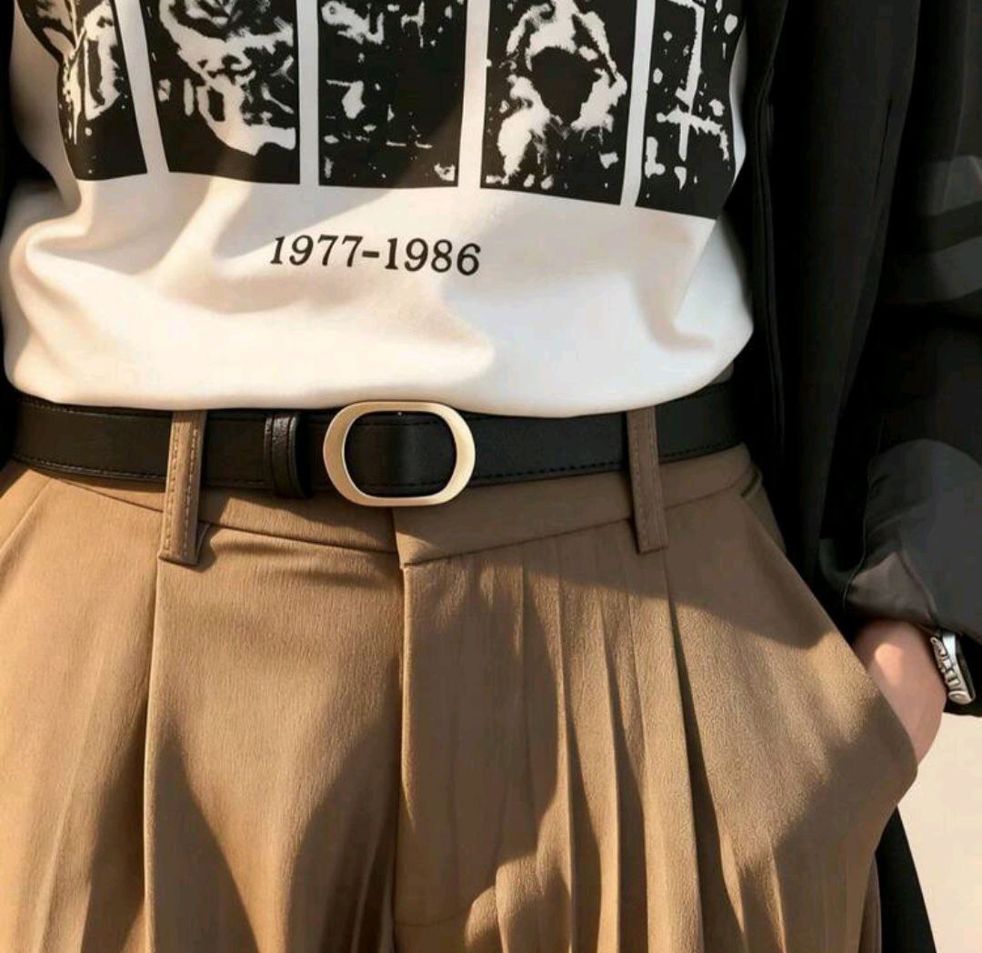 Korean Style No-Hole Belt – Simple & Versatile Decorative Design