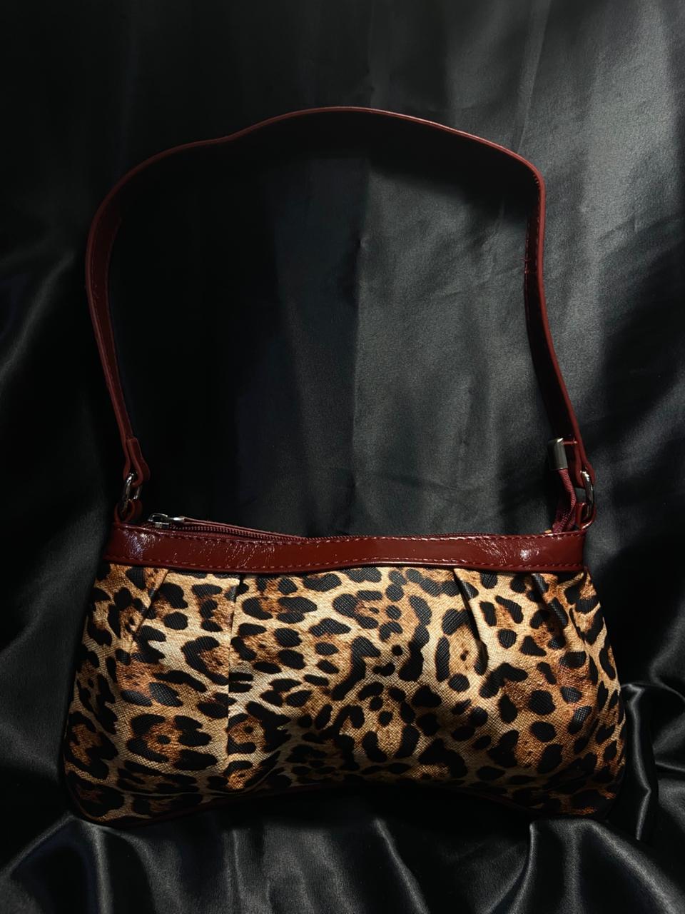 Leopard Print PU Leather Shoulder Bag for Women & Girls