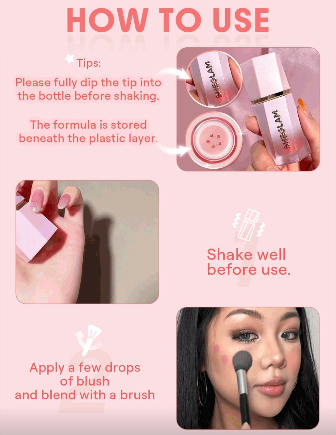 SHEGLAM Color Bloom Dayglow Liquid Blush – Shimmer Finish (Love Cake)