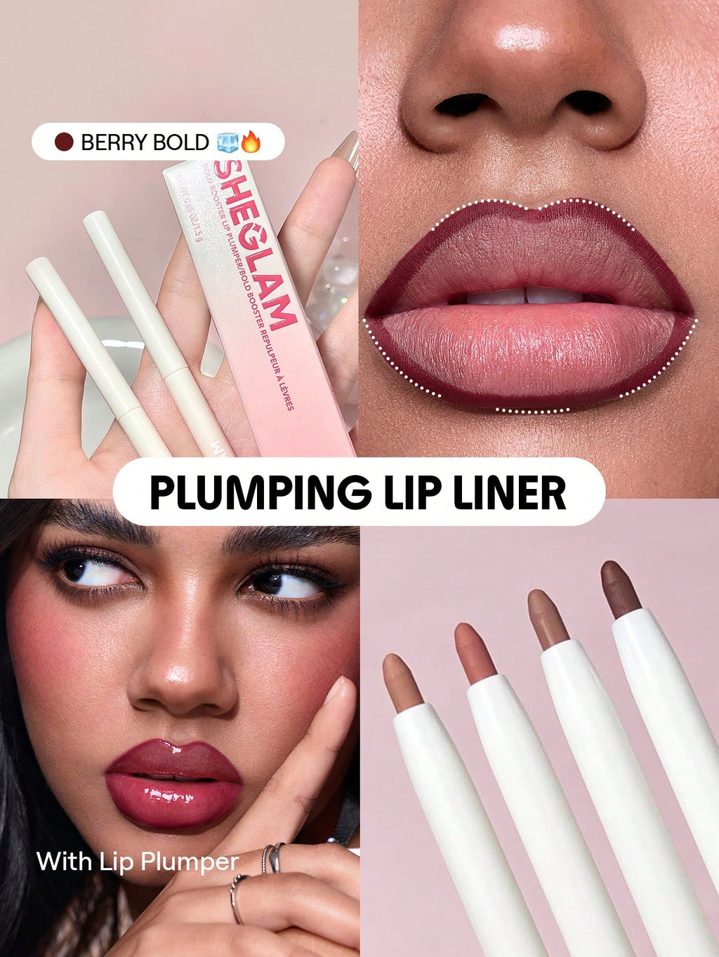SHEGLAM Berry Bold Plumping Lip Liner