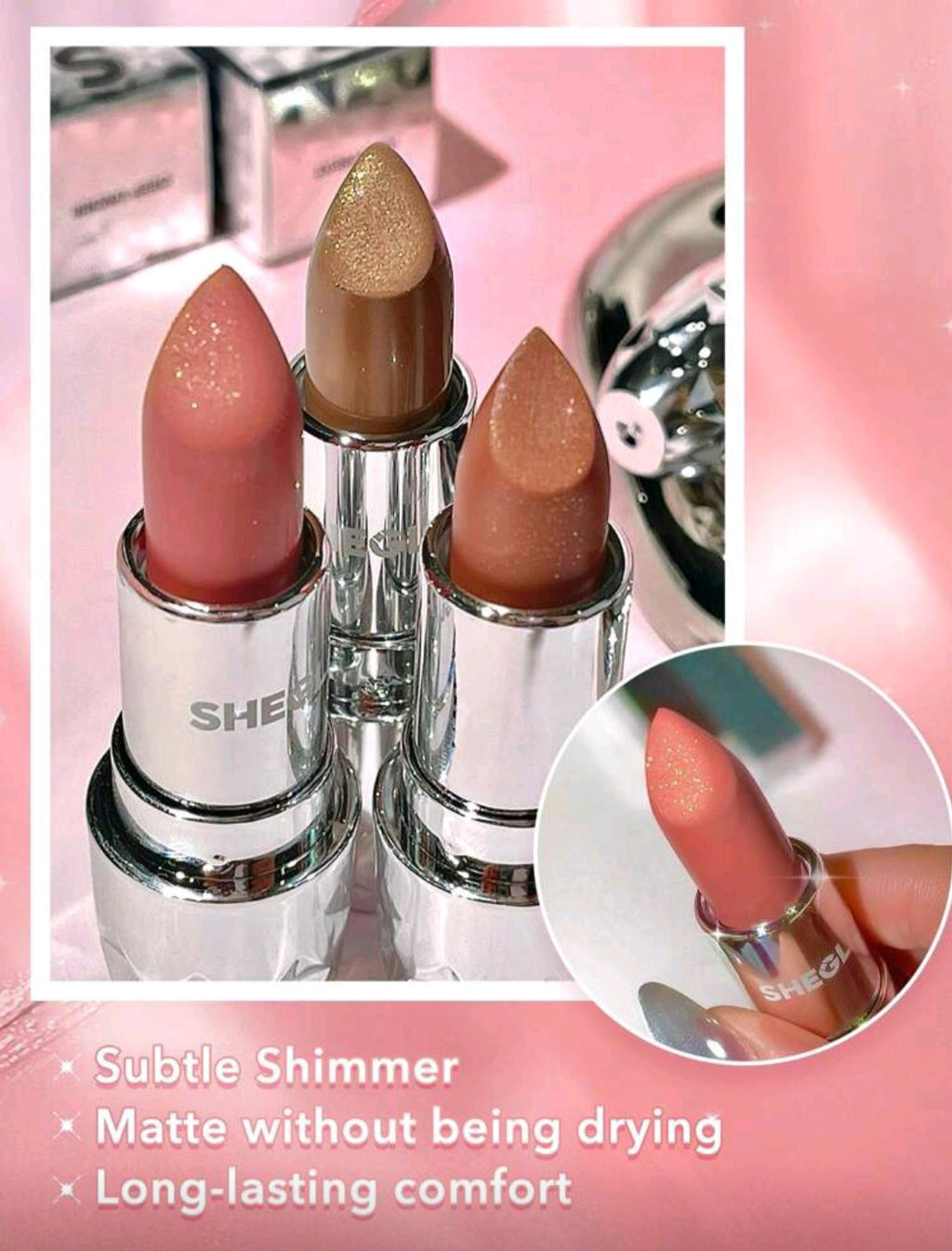 SHEGLAM Starlight Velvet Lipstick – Shimmer Matte Collection