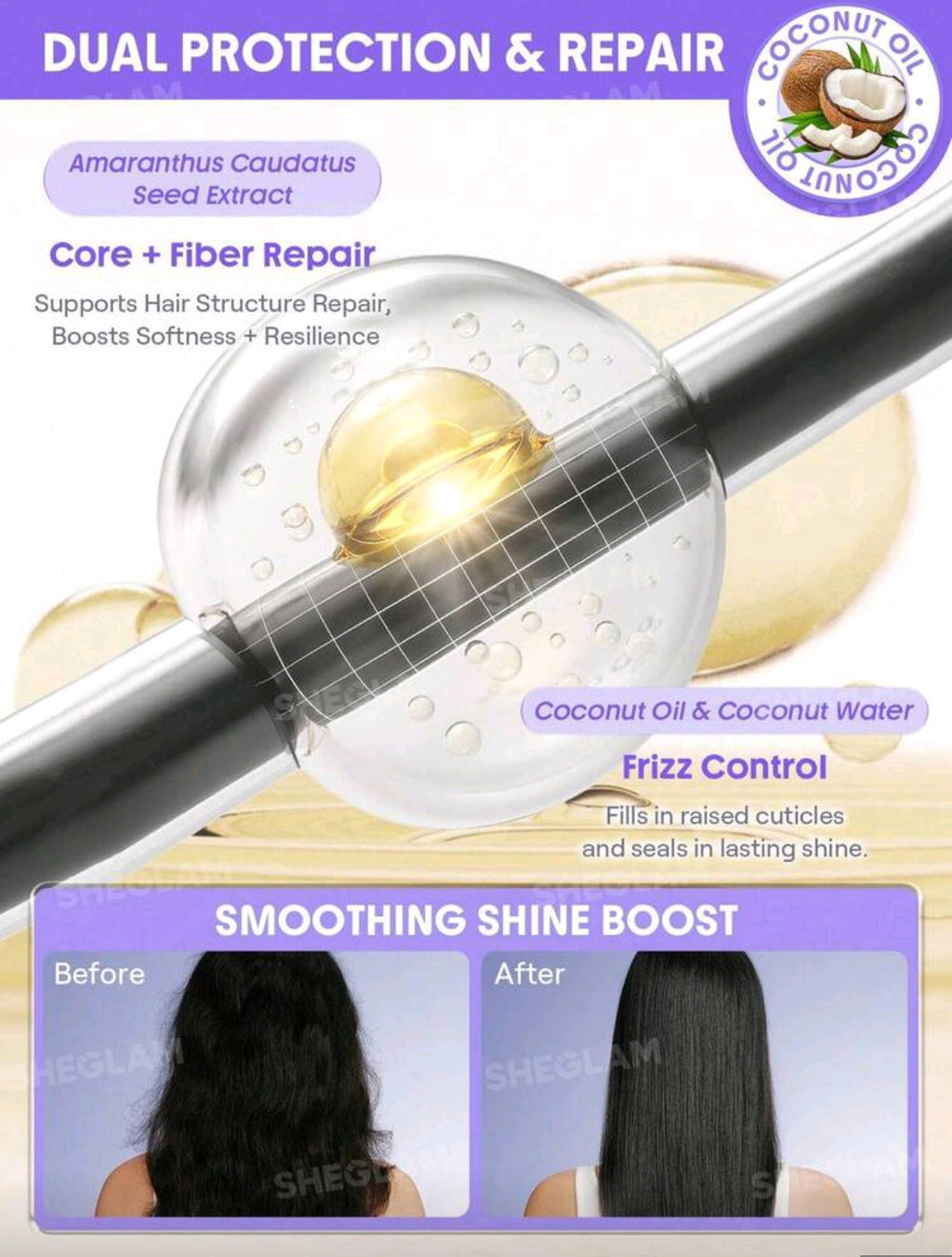 SHEGLAM HAIR On The Glow 1-Minute Airy Hair Sorbet – 25g Leave-In Conditioner
