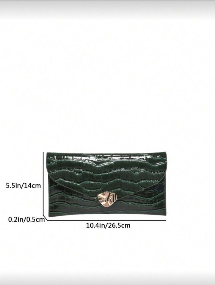 Fashionable Luminous Green Sequin Envelope Clutch Bag