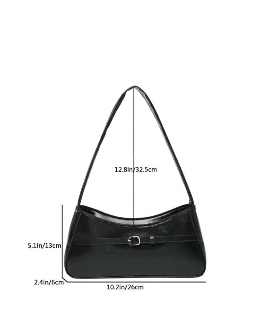 Women’s Black PU Leather Shoulder Bag – Minimal Elegant Design