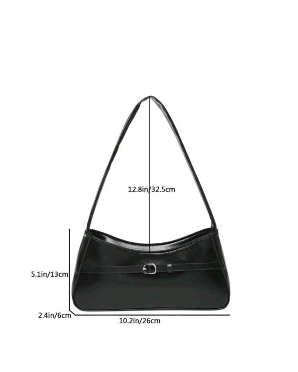 Women’s Black PU Leather Shoulder Bag – Minimal Elegant Design