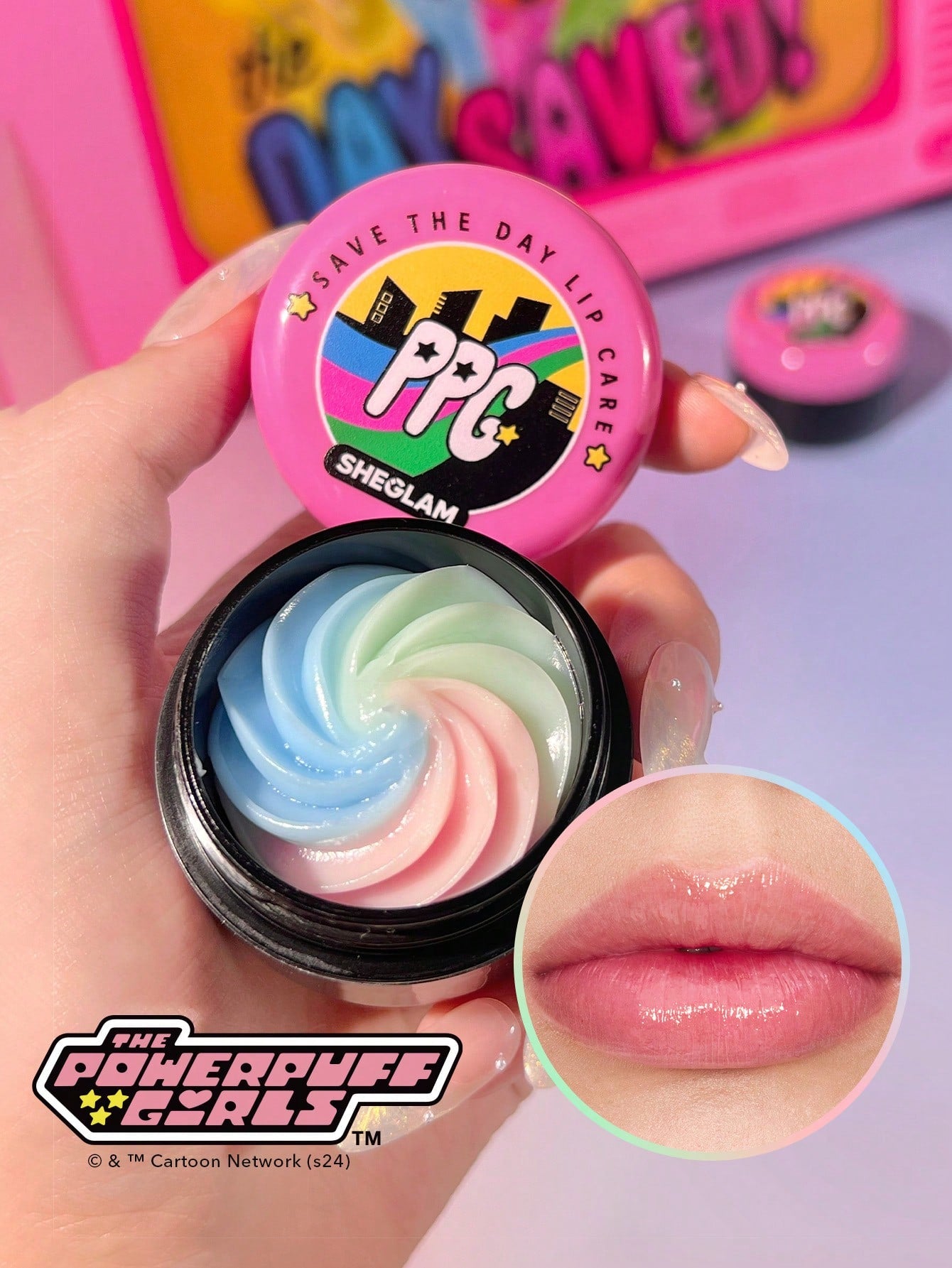 The Powerpuff Girls X SHEGLAM Save The Day Lip Sleep Mask