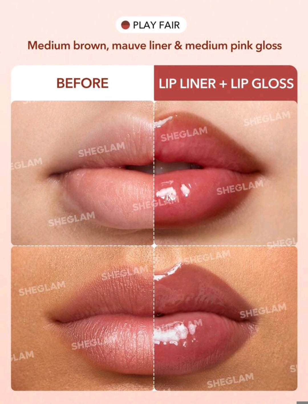 SHEGLAM Lip Rules Liner & Gloss Pen – Play Fair 2-In-1 Lip Combo