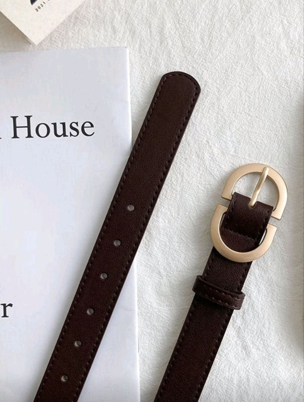 Women’s Double D Buckle PU Leather Belt – Versatile Fashion Accessory
