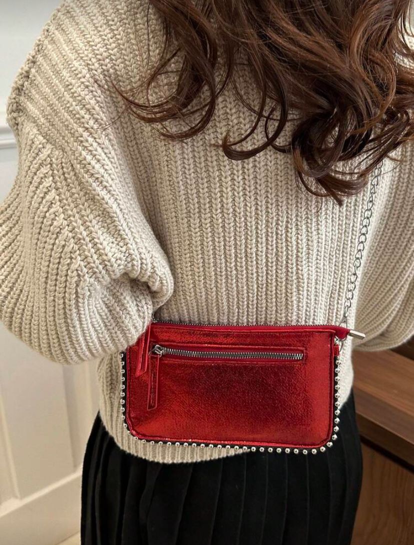 Rectangular PU Leather Phone Crossbody Bag with Chain Strap for Women