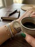 Two-Tone Polygonal Quartz Watch for Women – Elegant & Exquisite Design