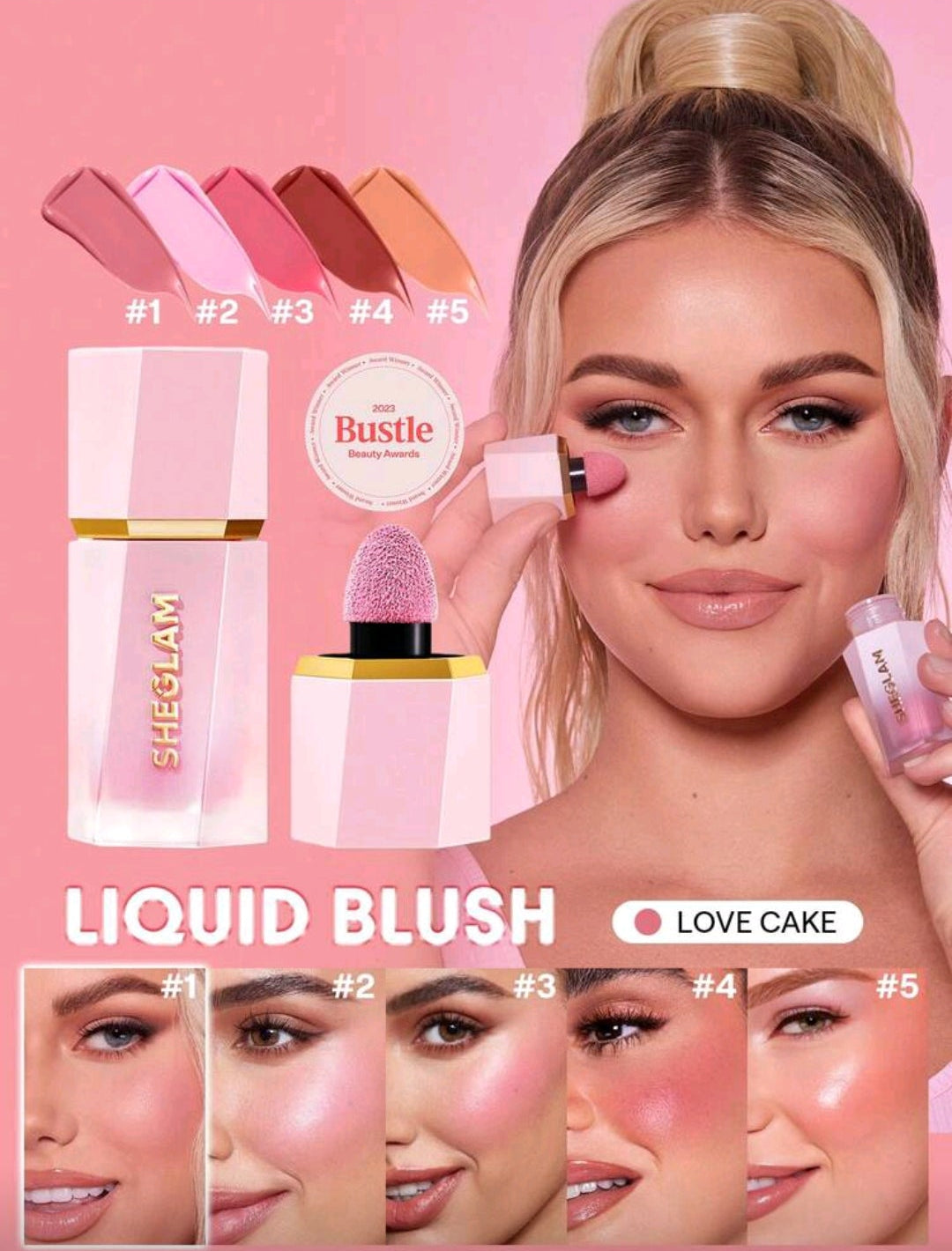 SHEGLAM Color Bloom Liquid Blush – Matte Gel Cream Long-Lasting Blush  ( Love Cake, Rose Ritual, On Point)