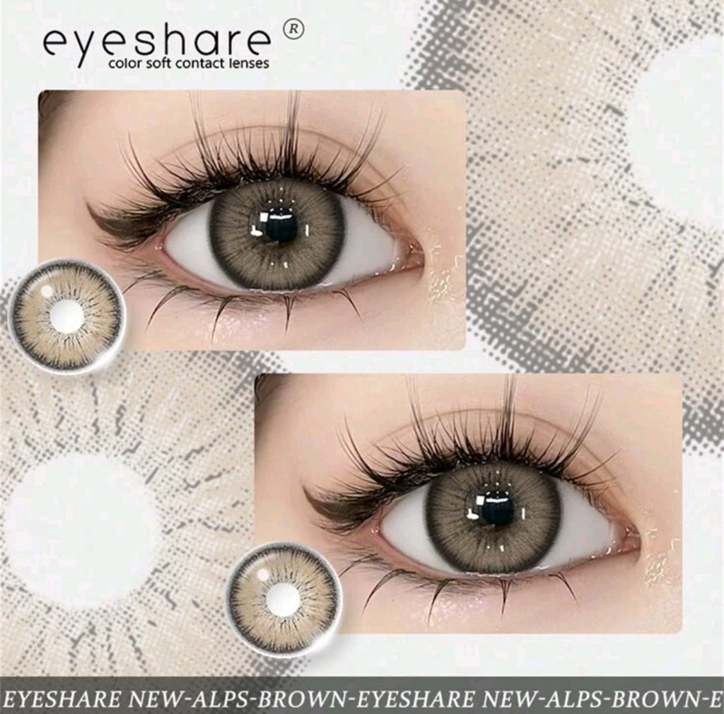 EYESHARE Brown Colored Contact Lenses – 14.5mm, Yearly Use
