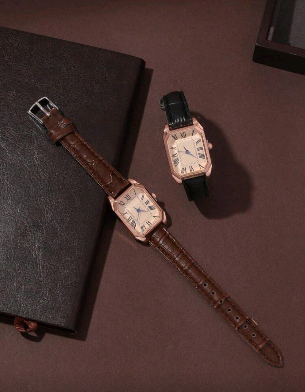 Vintage Minimalist Women’s Quartz Watch – Rose Gold Case with Roman Numerals