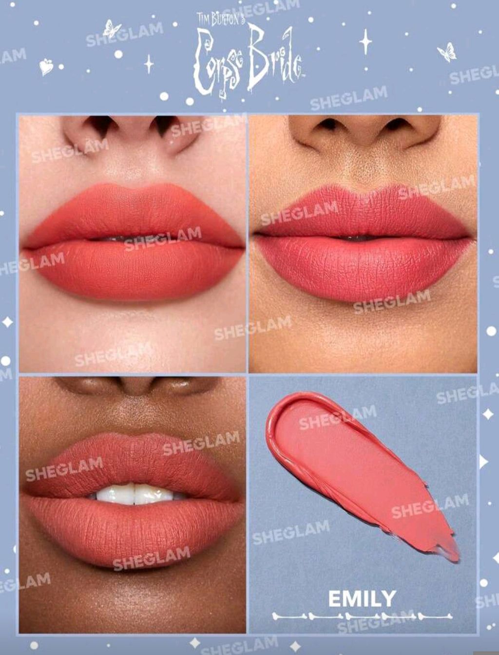 Corpse Bride x SHEGLAM Everlasting Love Liquid Lipstick – Emily Orange Matte Gothic Lipstick, Long-Lasting Smudge-Proof Lip Makeup for Women