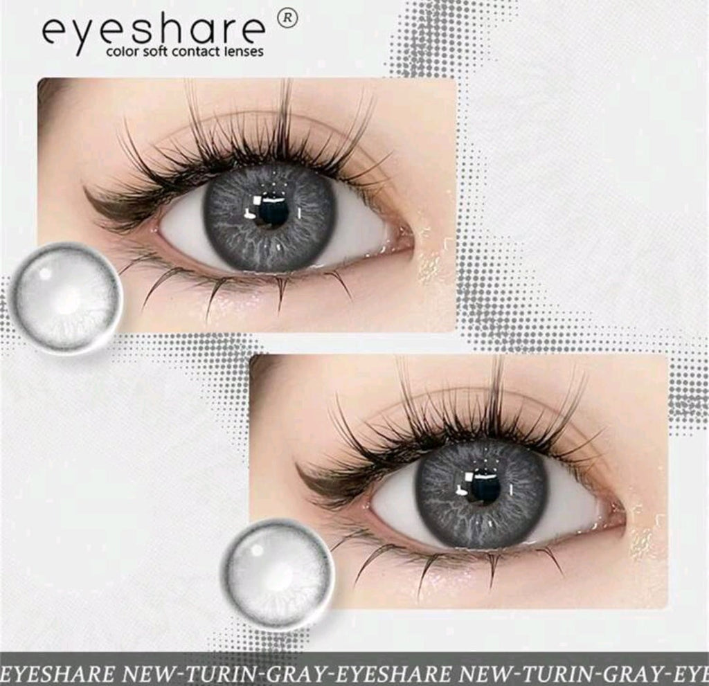 EYESHARE Gray Colored Contact Lenses – 14.2mm, Yearly Use