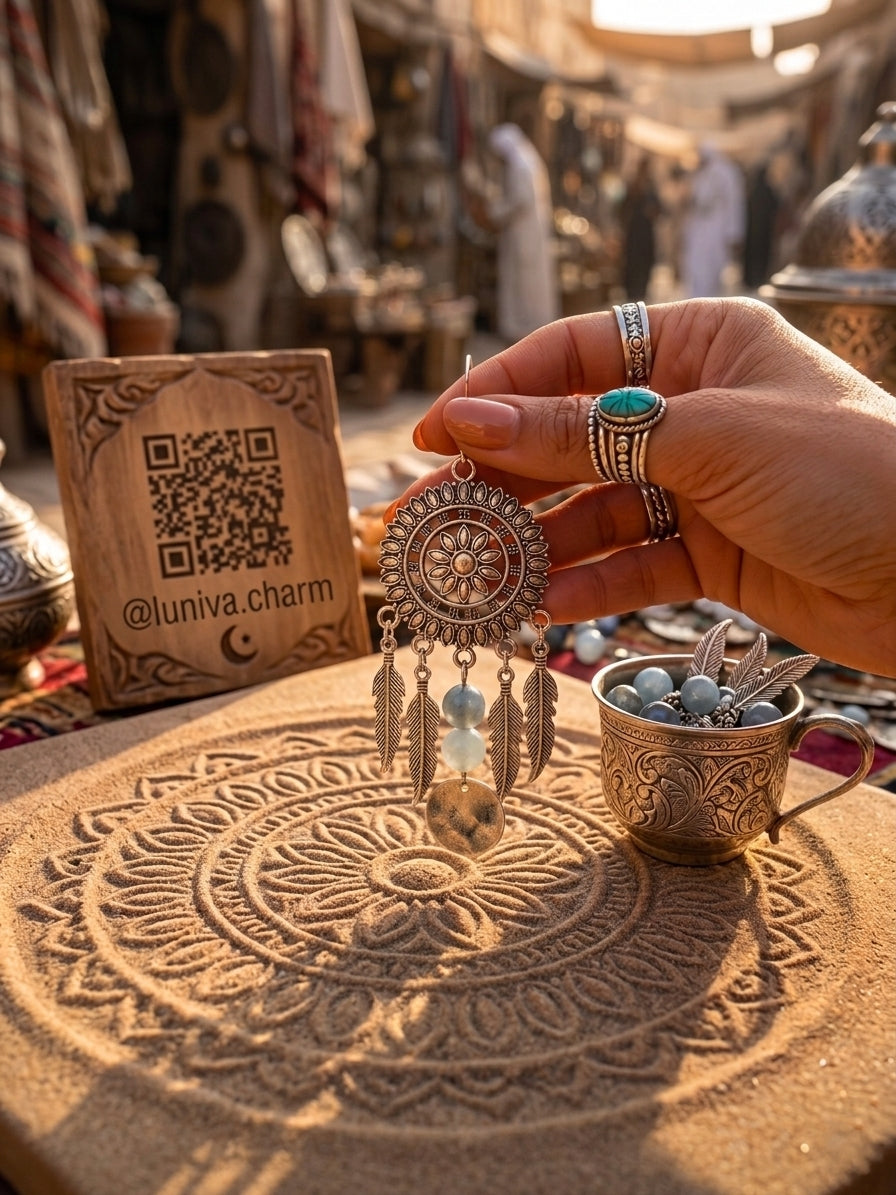 Boho Feather Drops Earrings