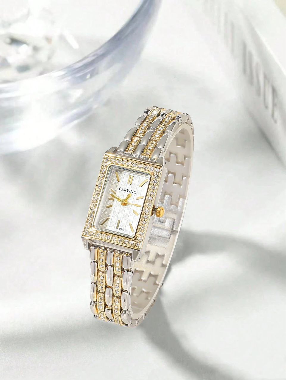 Luxury Square Bracelet Watch for Women with Diamond Details