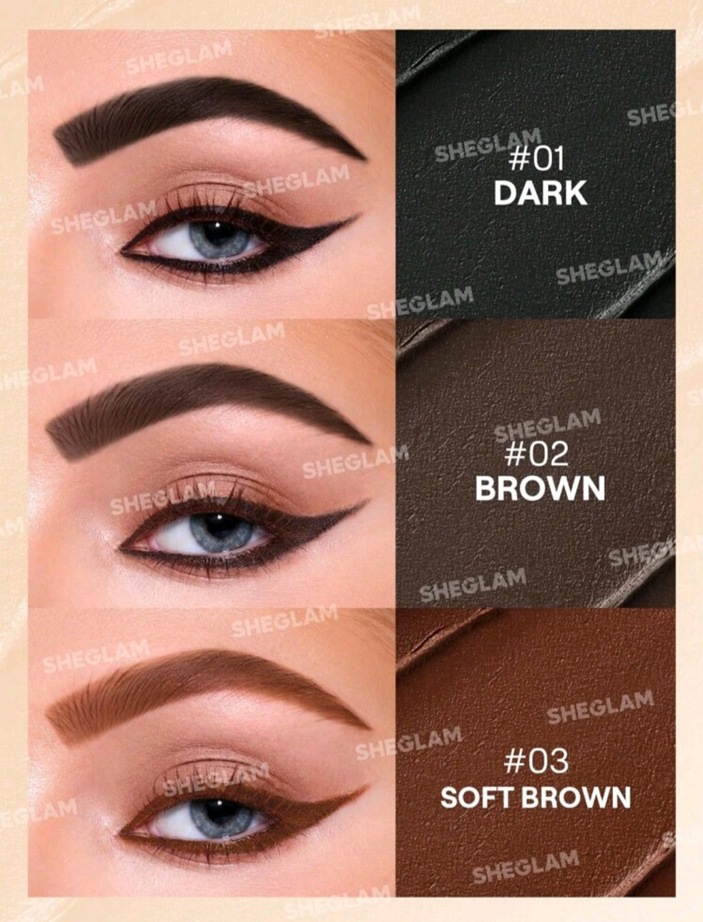 SHEGLAM Streamline Brow & Eyeliner Gel – 3-in-1 Waterproof Definer