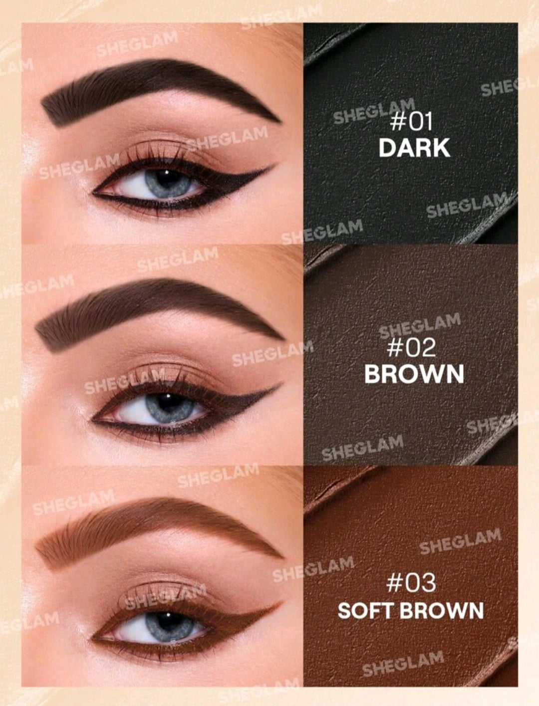 SHEGLAM Streamline Brow & Eyeliner Gel – 3-in-1 Waterproof Definer