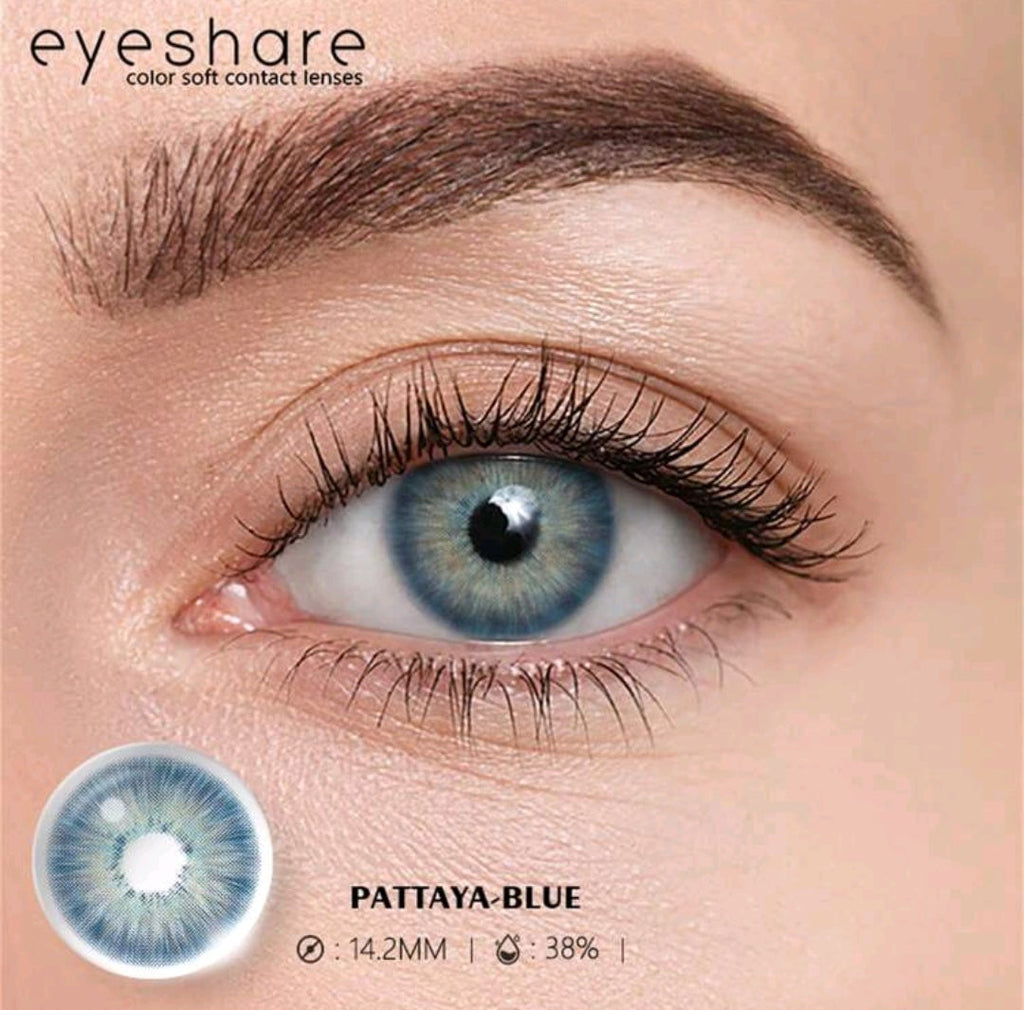 EYESHARE Blue Colored Contact Lenses – 14.2mm, Yearly Use
