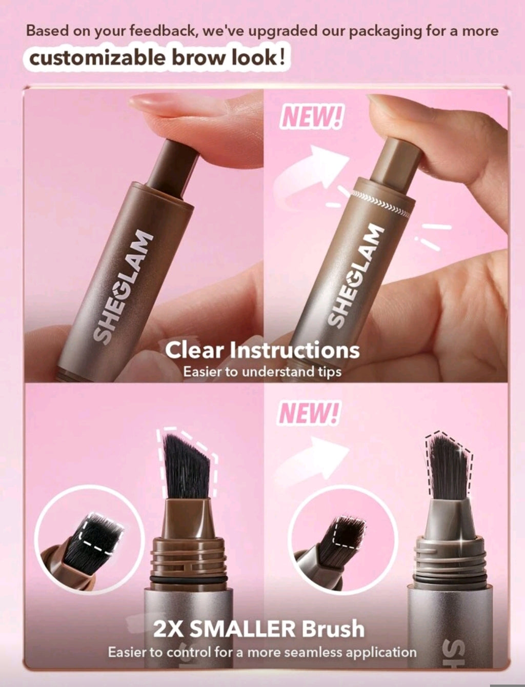 SHEGLAM Brow-Fection Angled Brush & Dip – Truffle