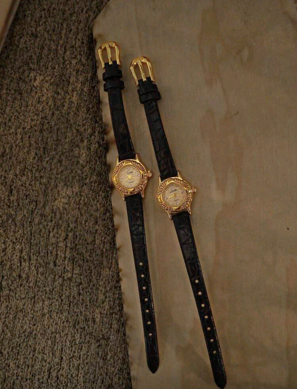 Vintage French Engraved Gold-Tone Small Dial Women’s Quartz Watch