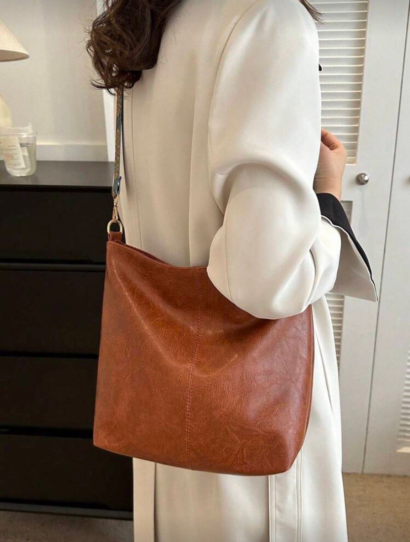 Summer Fashion Large Capacity Shoulder & Tote Bag – Brown