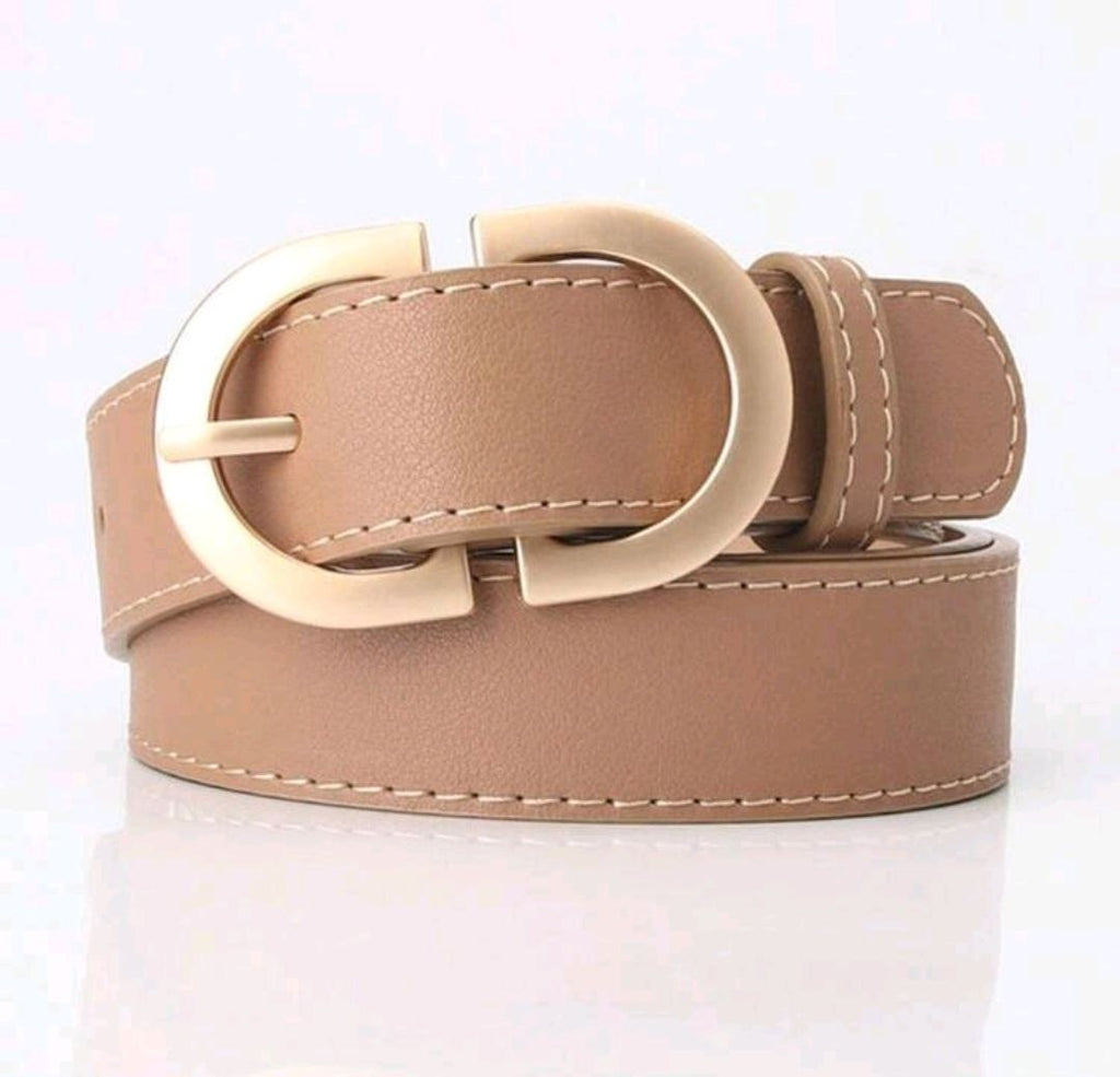 Women’s Double D Buckle PU Leather Belt – Versatile Fashion Accessory