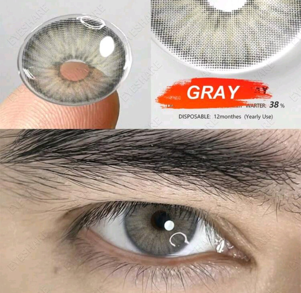 FUNSACHY Gray Contact Lenses – 14.5mm Yearly Wear (Korean Style)