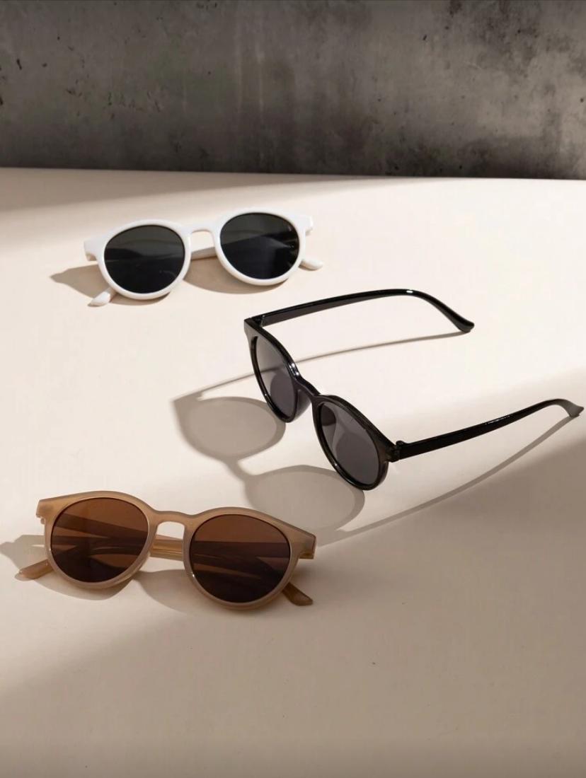 Korean Retro Full Frame Round Fashion Sunglasses – Available in Beige, Brown & Black