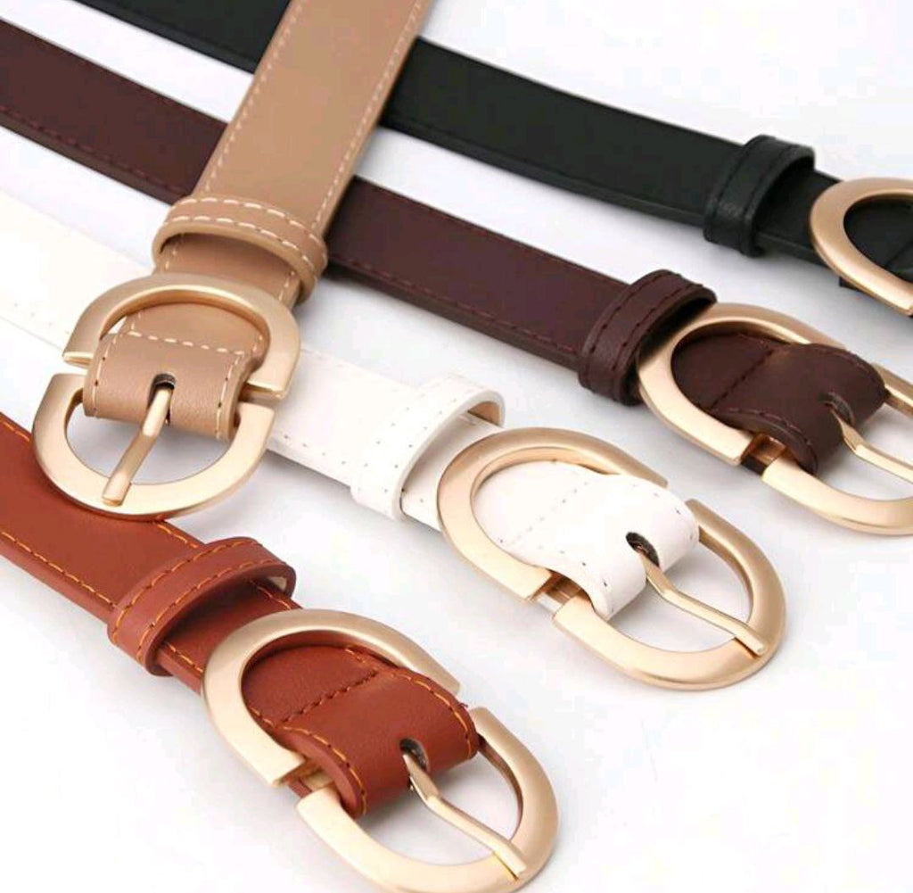 Women’s Double D Buckle PU Leather Belt – Versatile Fashion Accessory