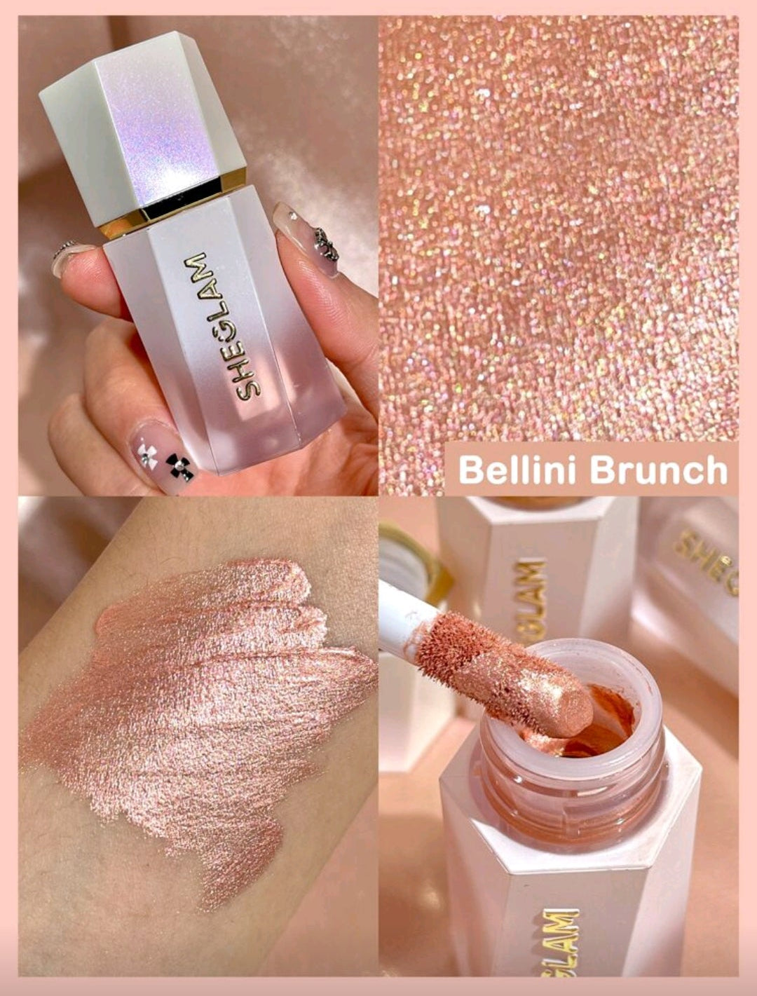 SHEGLAM Glow Bloom Liquid Highlighter – Dewy Gel-Cream Glow (2 Shades)