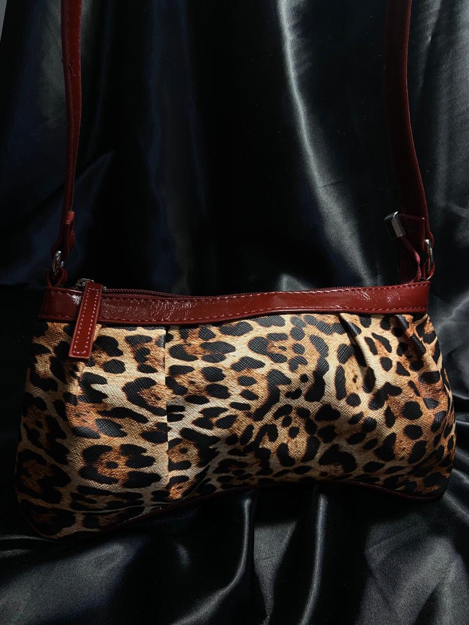 Leopard Print PU Leather Shoulder Bag for Women & Girls
