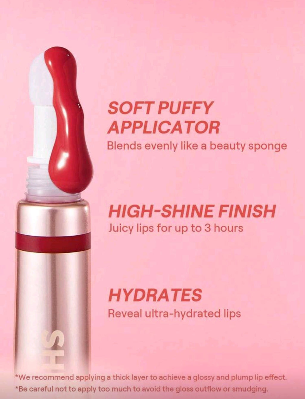 SHEGLAM Pout Pillow Cushion Lip Gloss – High Shine Moisturizing Lip Glaze (3 Shades)