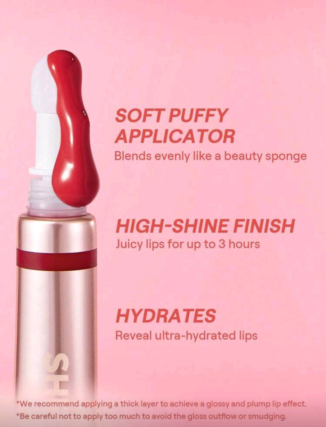 SHEGLAM Pout Pillow Cushion Lip Gloss – High Shine Moisturizing Lip Glaze (3 Shades)