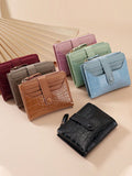 Macaron Stone Pattern Short Wallet – Multi-Card Slot Coin Purse for Women