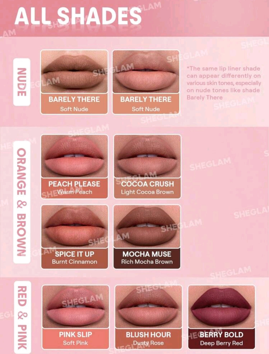 SHEGLAM Berry Bold Plumping Lip Liner